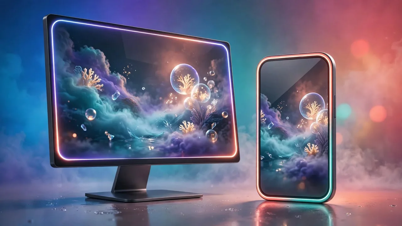A screen showing a 16:9 frame beside a 4:3 frame