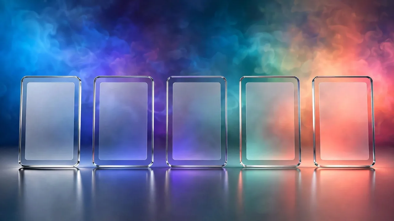Several cards with different shadow depths and blur amounts