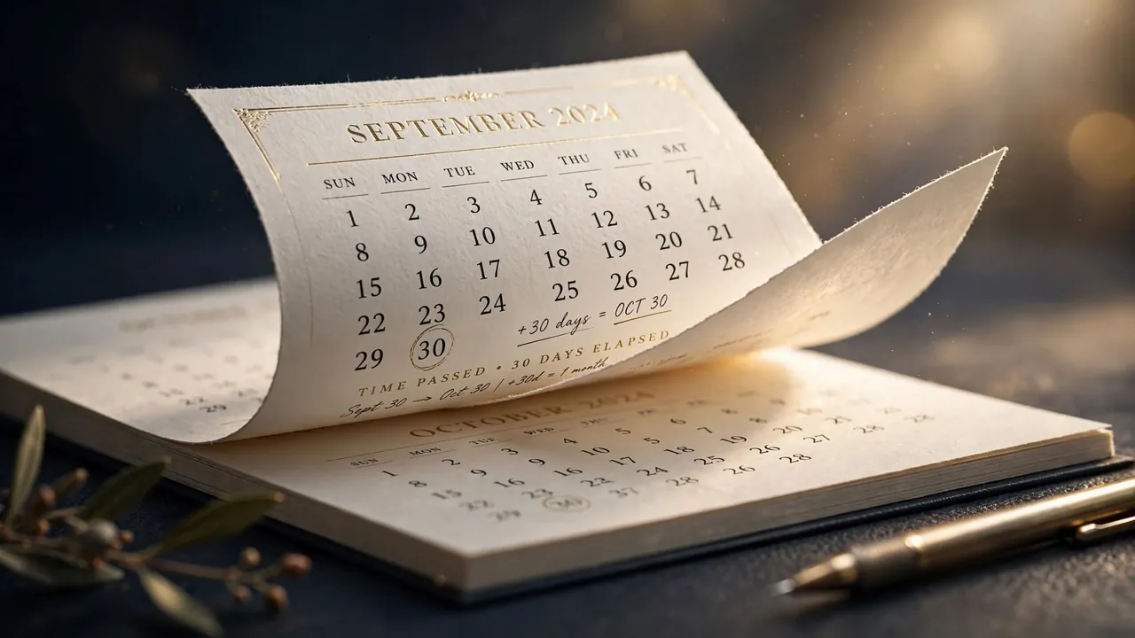 A calendar page turning in soft dramatic light