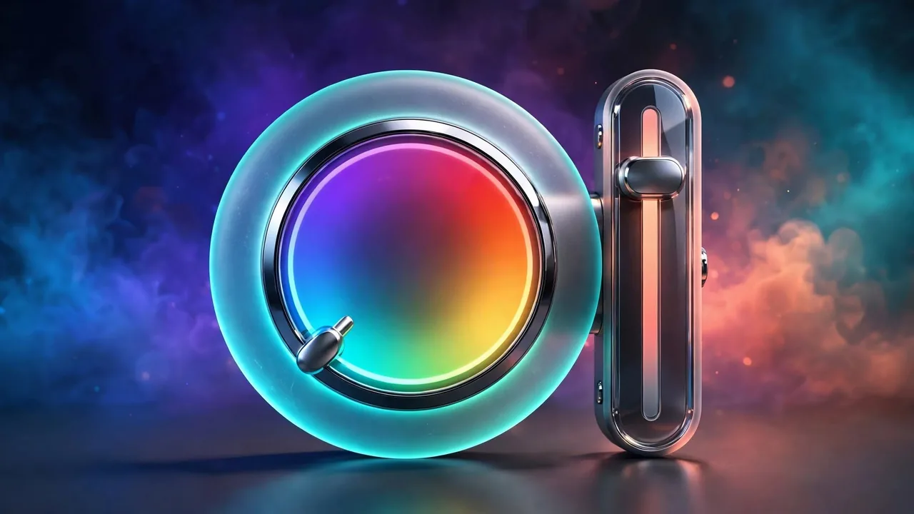 Three light beams for red, green and blue combining into a colour