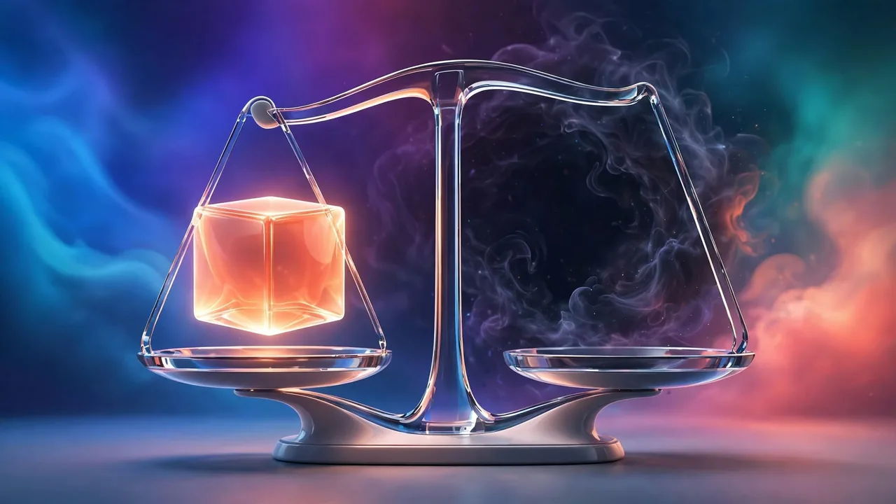 Two abstract forms of equal weight but different composition
